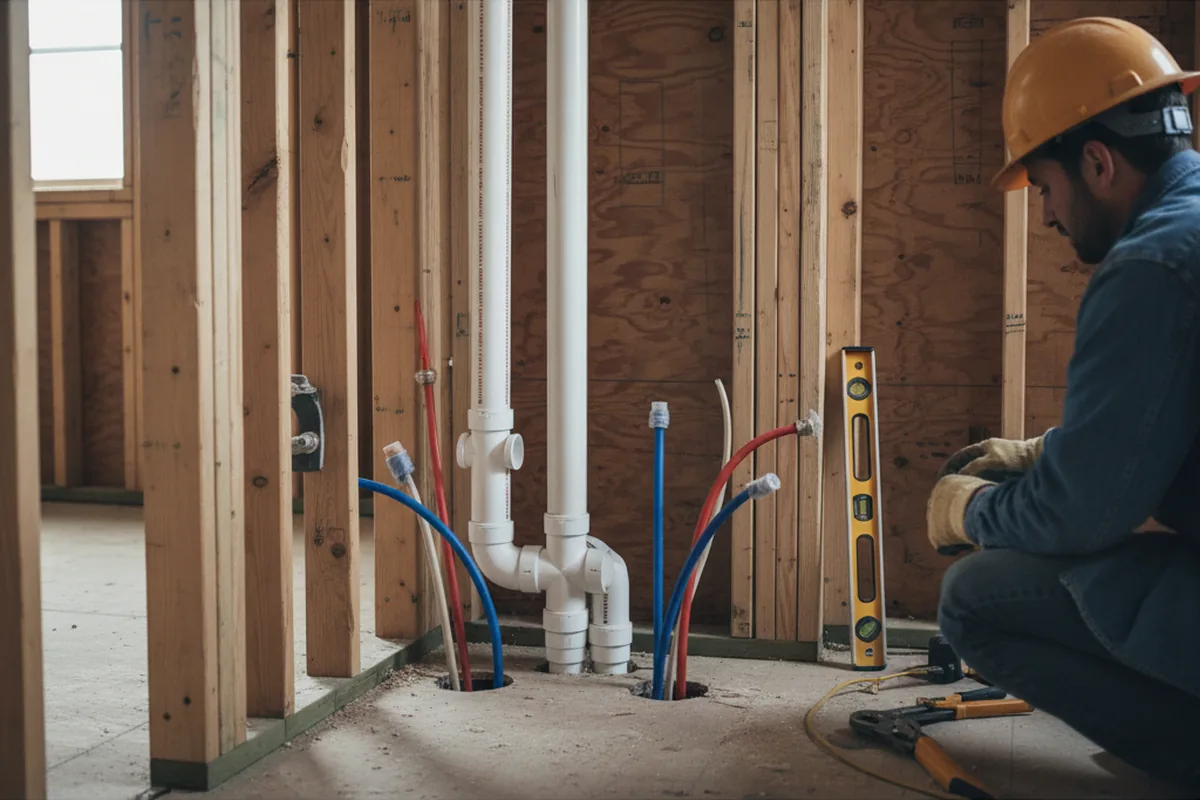 Drain and supply rough-in during Drain Cleaning in Terrace Park